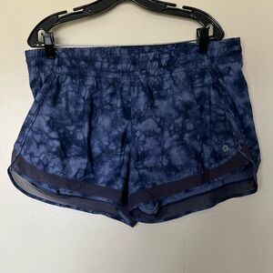 Athleta Navy Tie-Dye Running Shorts